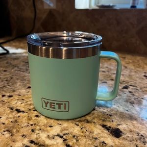 Teal YETI coffee cup